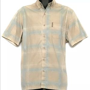 Columbia PFG Button Short Sleeve Tan Fishing Shirt